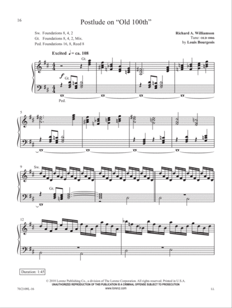 Postludes in Two Minutes or Less Organ Solo scores gallery preview page 8