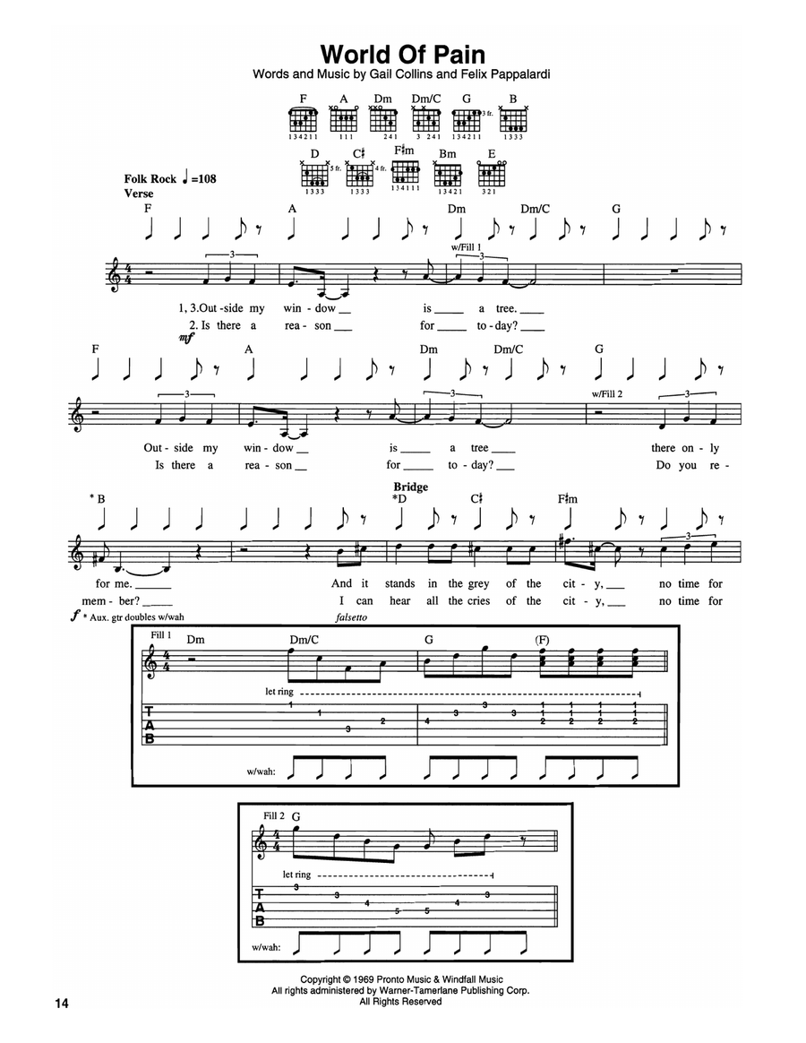World Of Pain Acoustic Guitar scores gallery preview page 1