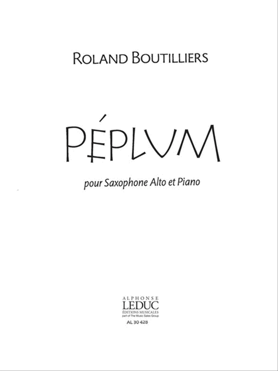 Boutilliers Roland Peplum Alto Saxophone Piano Book Alto Saxophone scores gallery preview page 1