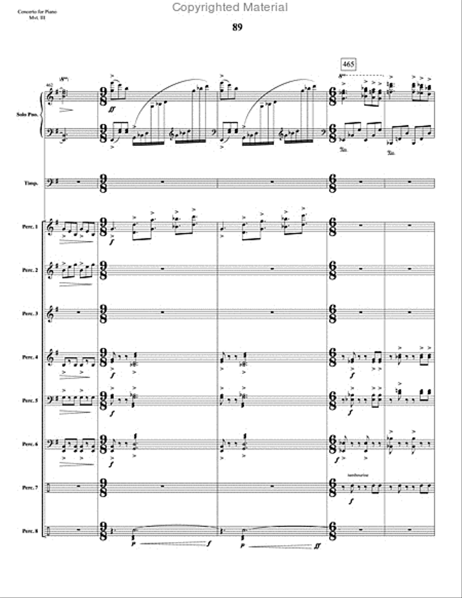 Concerto for Piano and Percussion Orchestra Percussion Ensemble scores gallery preview page 111