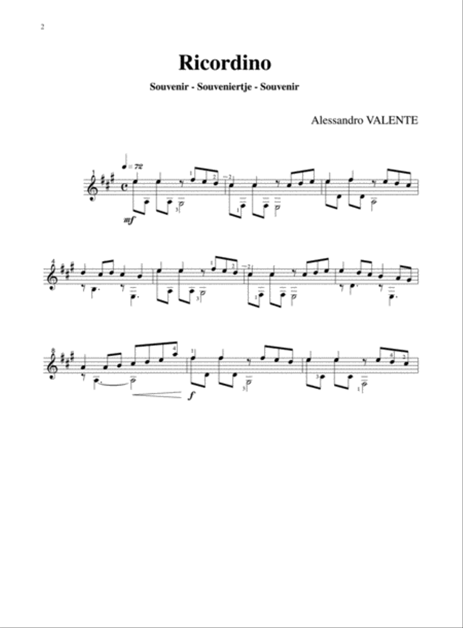 La Stanza dei Giochi for Solo Guitar Guitar Solo scores gallery preview page 3