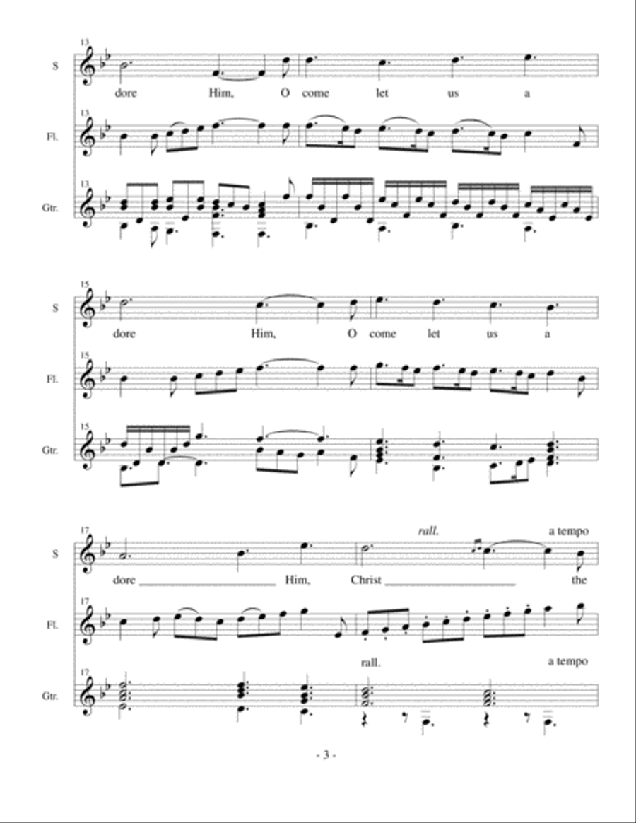 Gesu Bambino for voice, flute, and classical guitar Small Ensemble scores gallery preview page 4