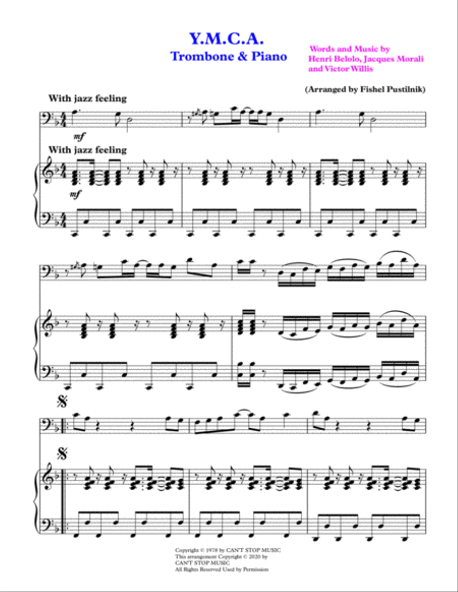Y.m.c.a. Piano scores gallery preview page 2