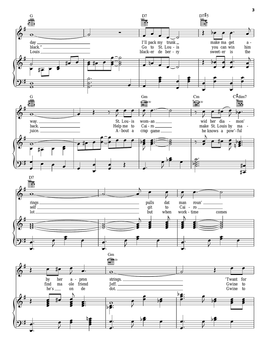 St. Louis Blues Piano, Vocal, Guitar scores gallery preview page 3
