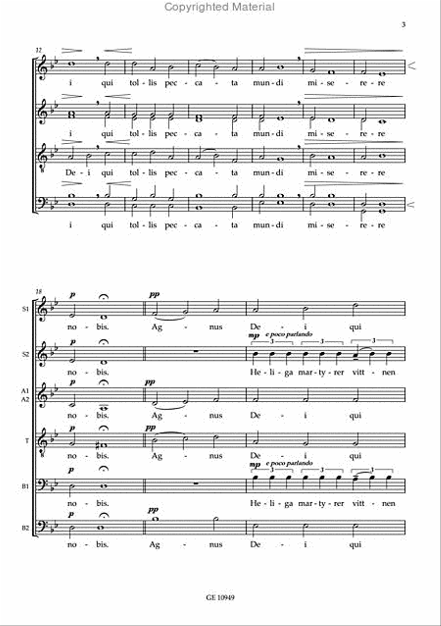 Agnus Dei Agnus Dei SSAATTBB scores gallery preview page 3