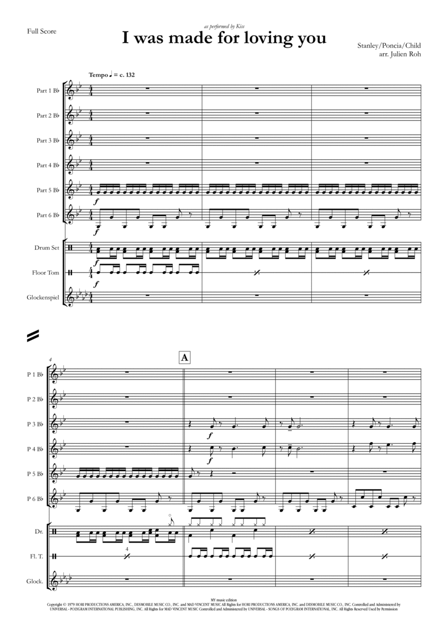 I Was Made For Lovin' You Concert Band scores gallery preview page 1