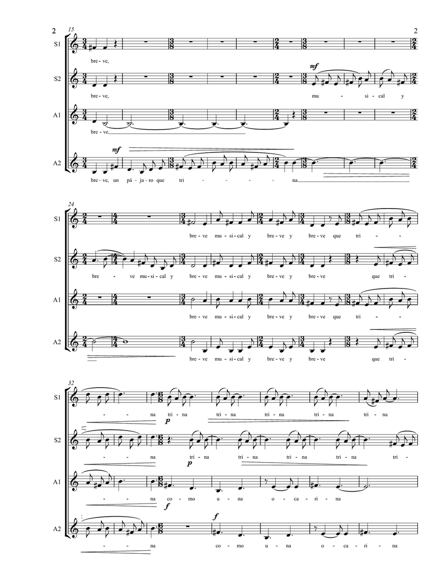 Un Pajaro que trina SSAA scores gallery preview page 2