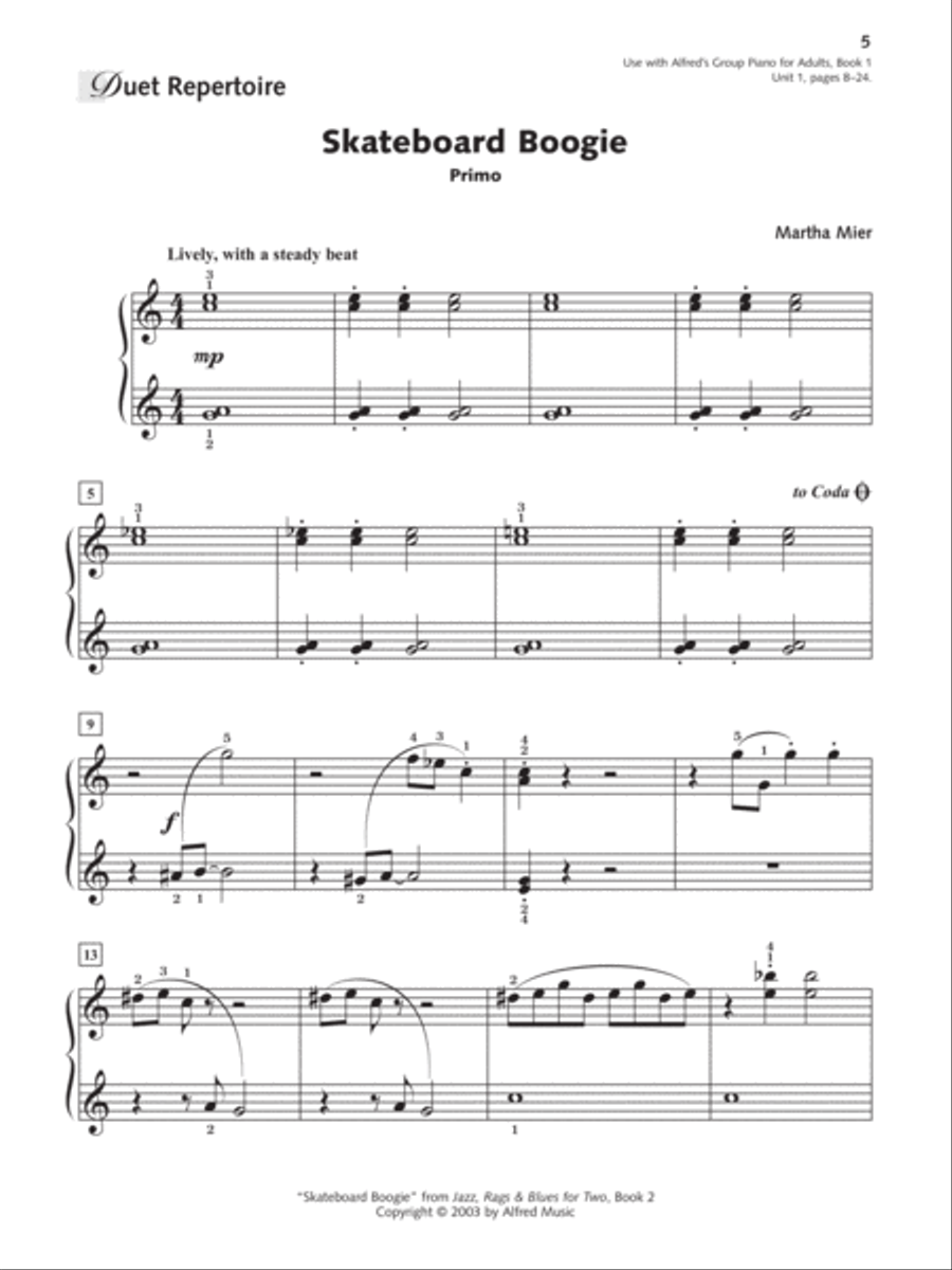 Alfred's Group Piano for Adults -- Ensemble Music Piano Method scores gallery preview page 4