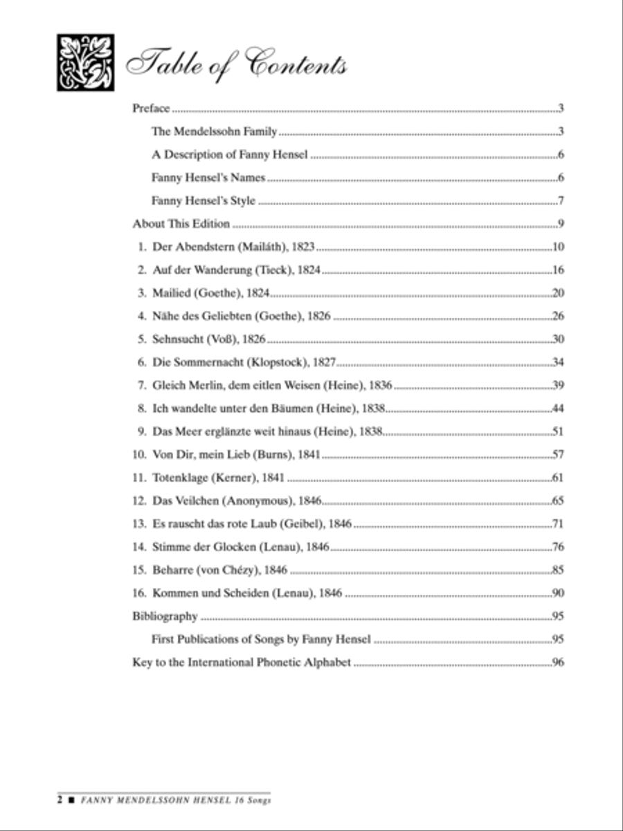 Fanny Mendelssohn Hensel Fanny Mendelssohn Hensel Medium-Low Voice scores gallery preview page 2