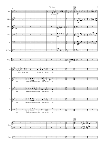 Gloria for Soprano Solo, SATB Chorus, Brass Ensemble. Timps. and Organ image number null