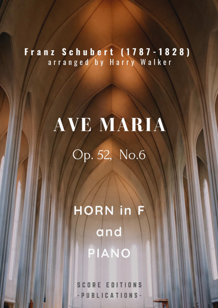 Schubert: Ave Maria (for Horn in F and Piano) Piano scores gallery preview page 1