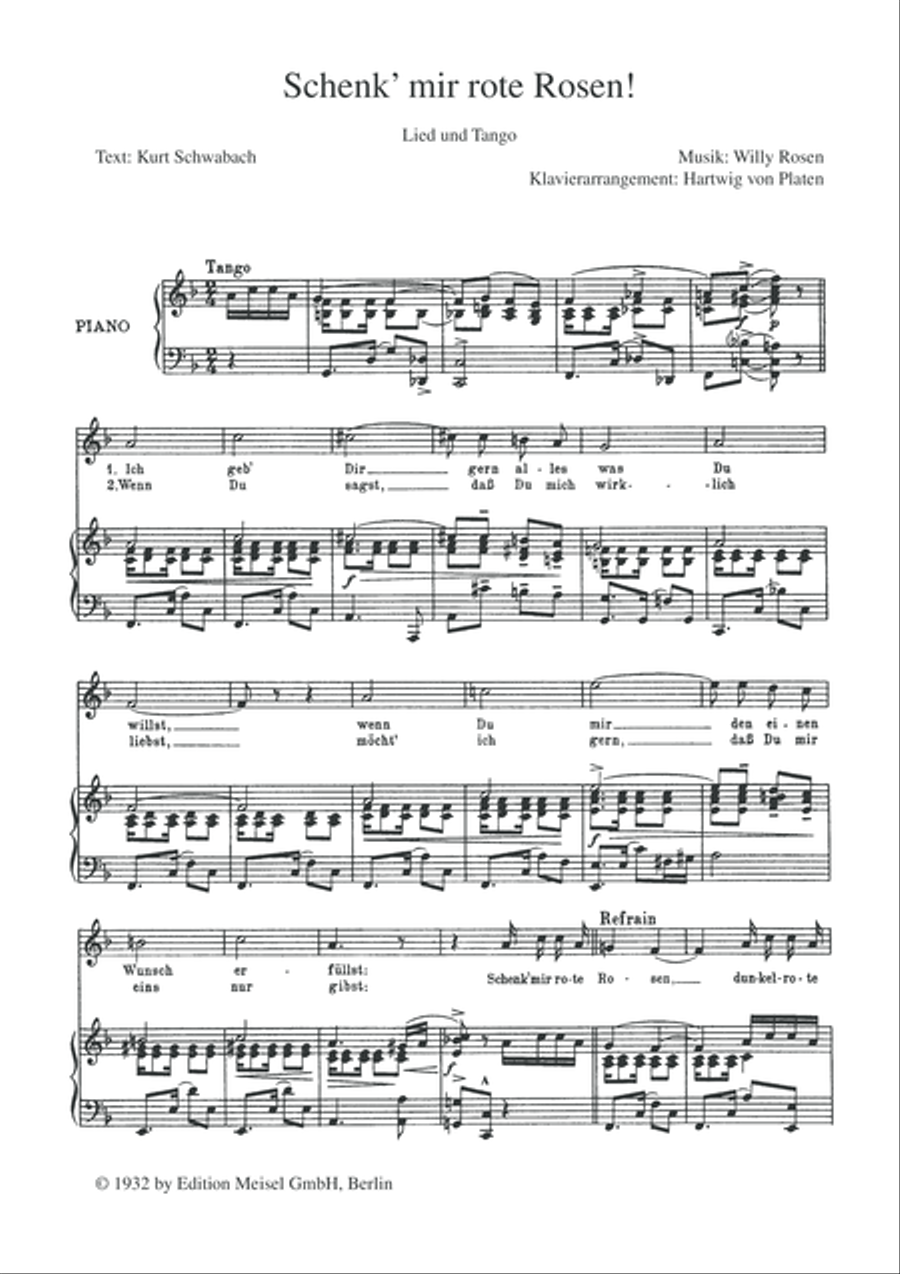 Schenk' mir rote Rosen Schenk' mir rote Rosen Voice scores gallery preview page 3