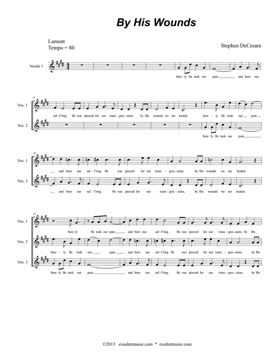 The Seven Last Words Of Christ (Choir/Vocal Score) 4-Part scores gallery preview page 1