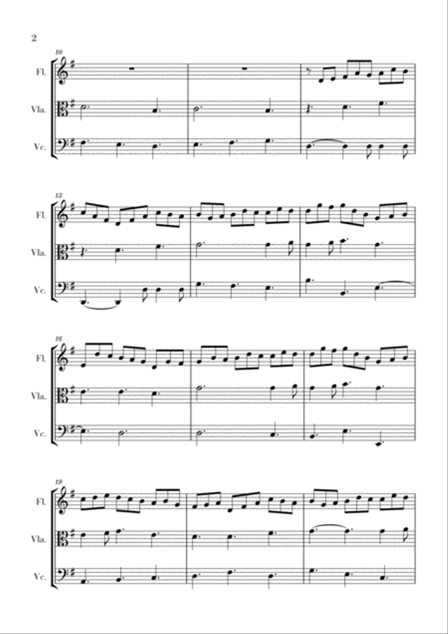 Bach - Jesus bleibet meine Freude for Flute, Viola and Cello Small Ensemble scores gallery preview page 2