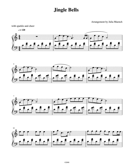 Jingle Bells Easy piano in C image number null