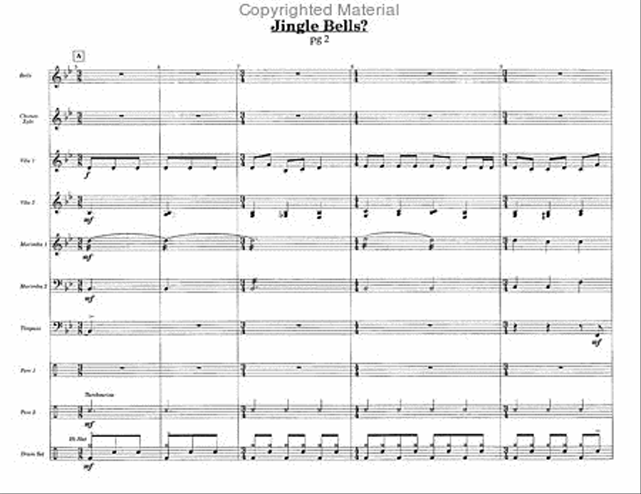 Jingle Bells? Jingle Bells? Percussion Ensemble scores gallery preview page 3