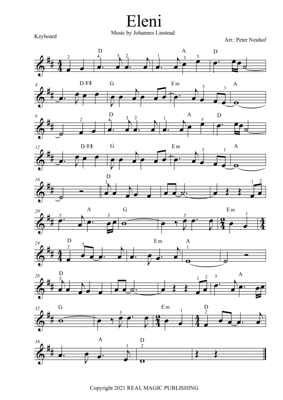 Eleni Easy Piano scores gallery preview page 1