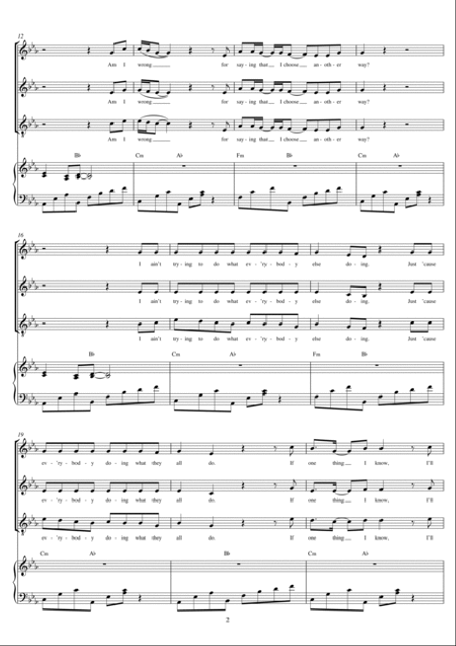 Am I Wrong (arr. Mark De-Lisser) SAT scores gallery preview page 2