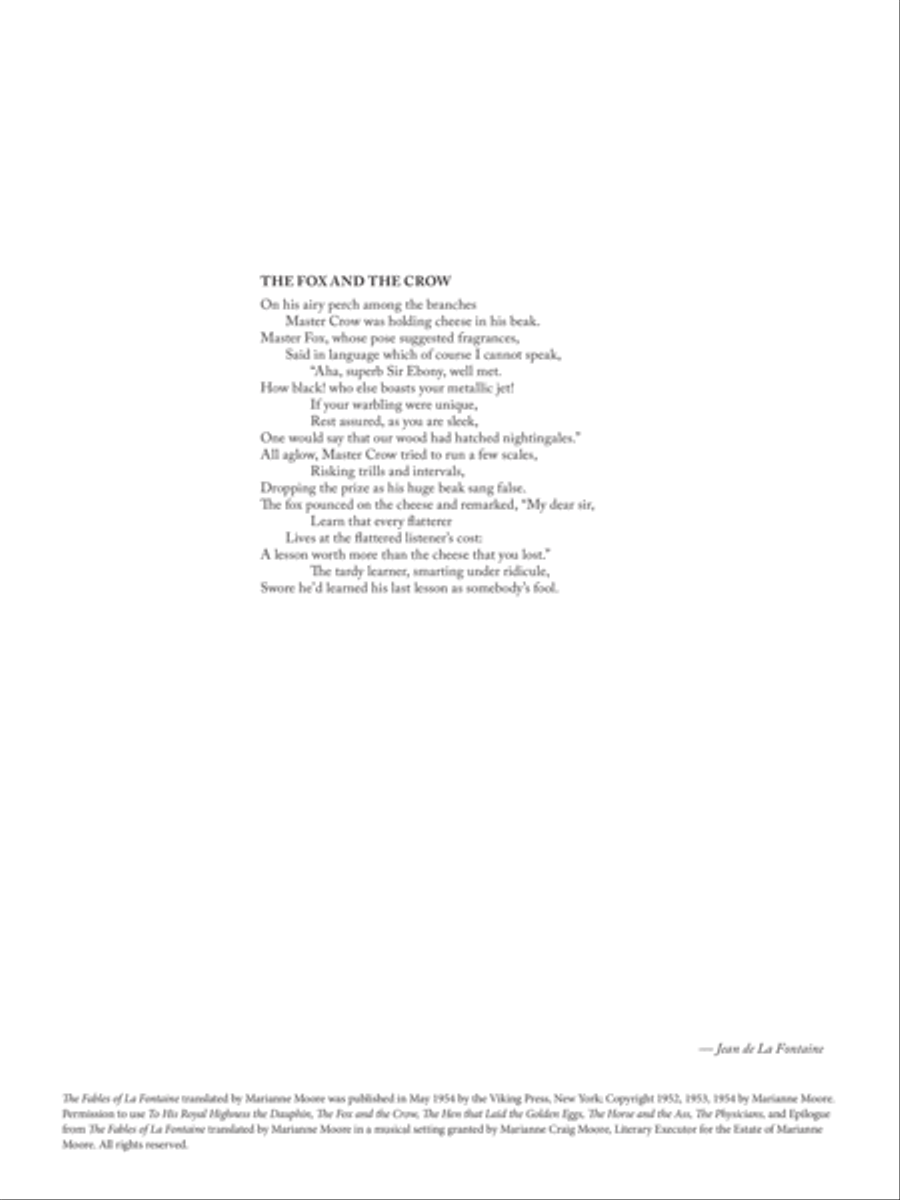 The Fox and the Crow from Fables for a Prince Tenor Voice scores gallery preview page 1