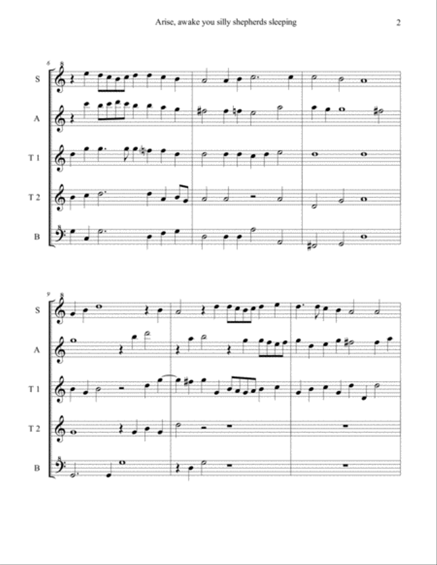 Arise, Awake for Recorder Quintet Recorder scores gallery preview page 4