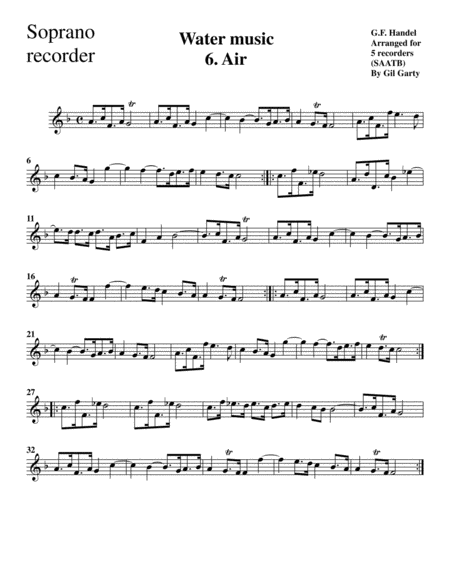 Air from Water music (arrangement for 5 recorders)