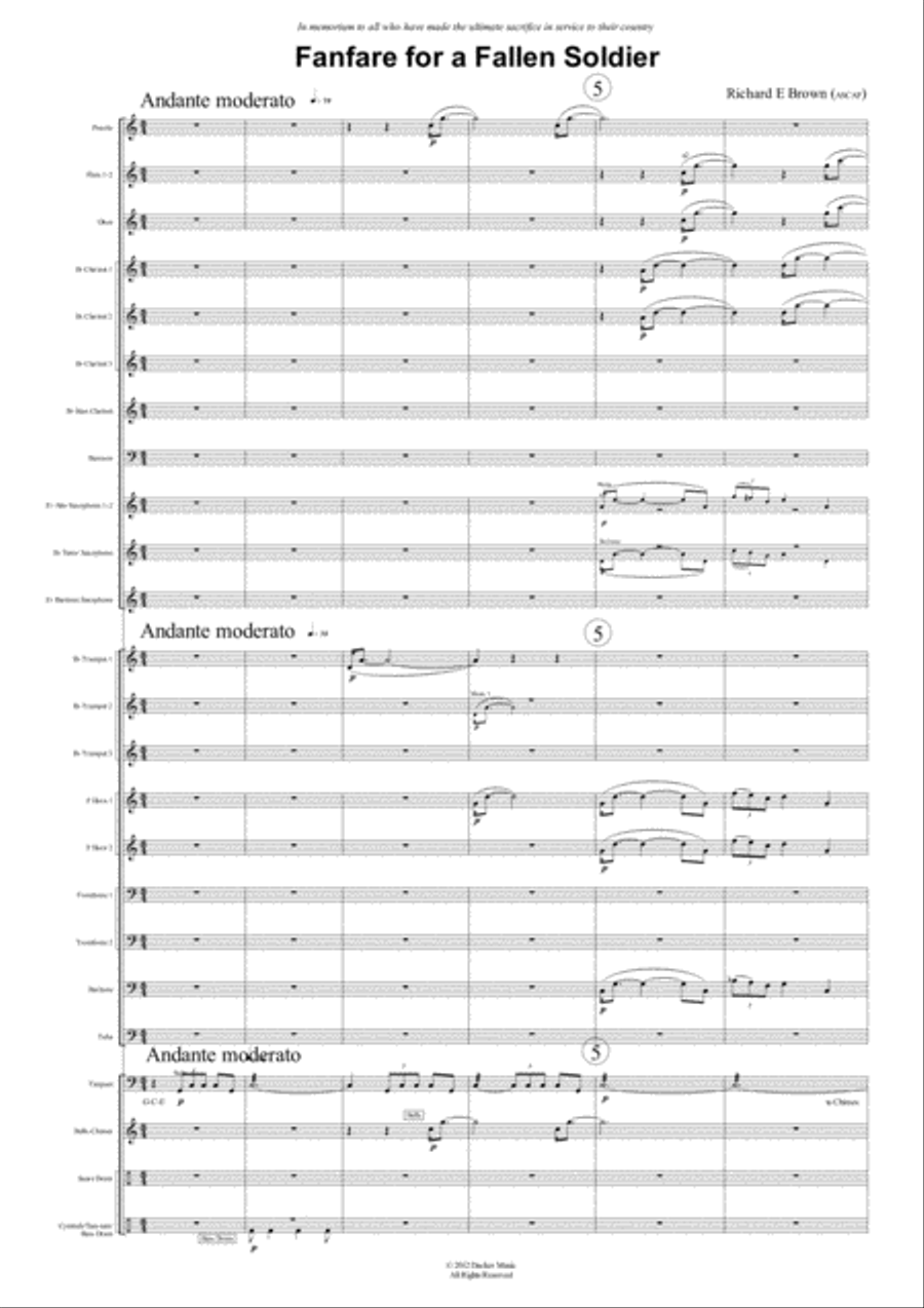 Fanfare for a Fallen Soldier Concert Band scores gallery preview page 4