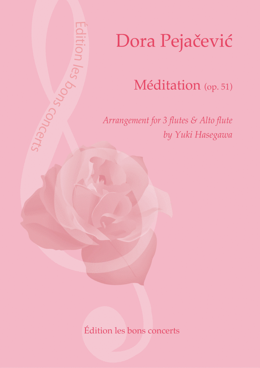 Dora Pejačević: "Méditation (op. 51)" Arrangement for 3 flutes and alto flute by Yuki Hasegawa image number null