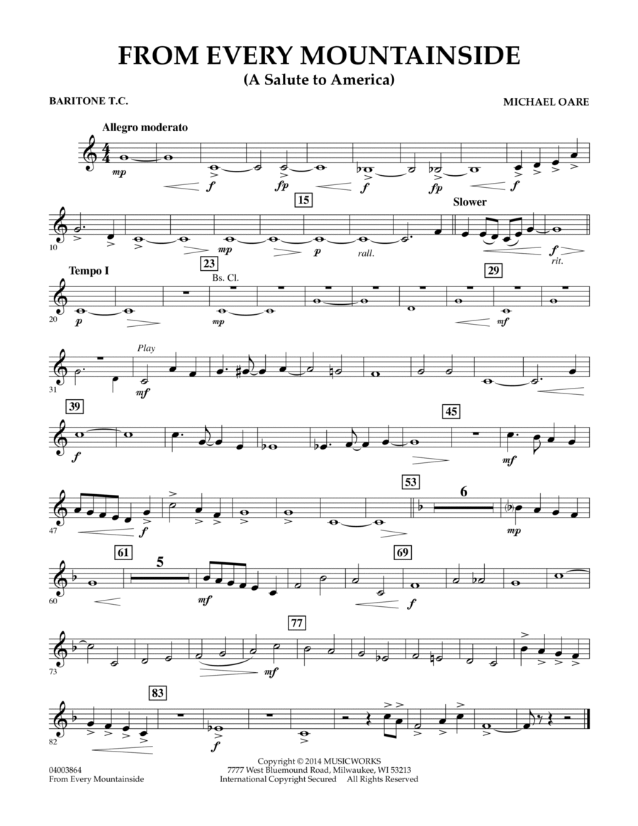 From Every Mountainside (A Salute to America) - Baritone T.C. Concert Band scores gallery preview page 1