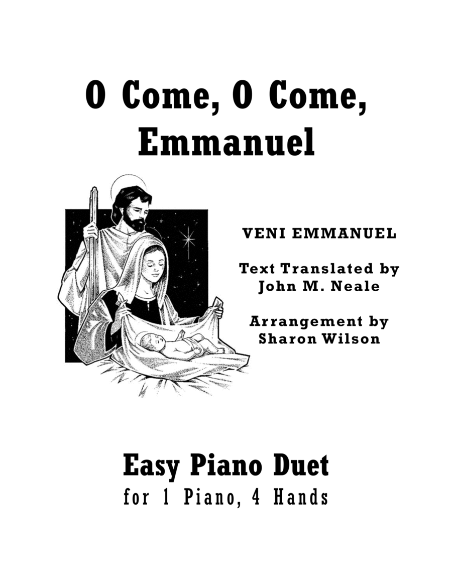 O Come, O Come, Emmanuel (Easy Piano Duet; 1 Piano, 4 Hands) Easy Piano scores gallery preview page 1