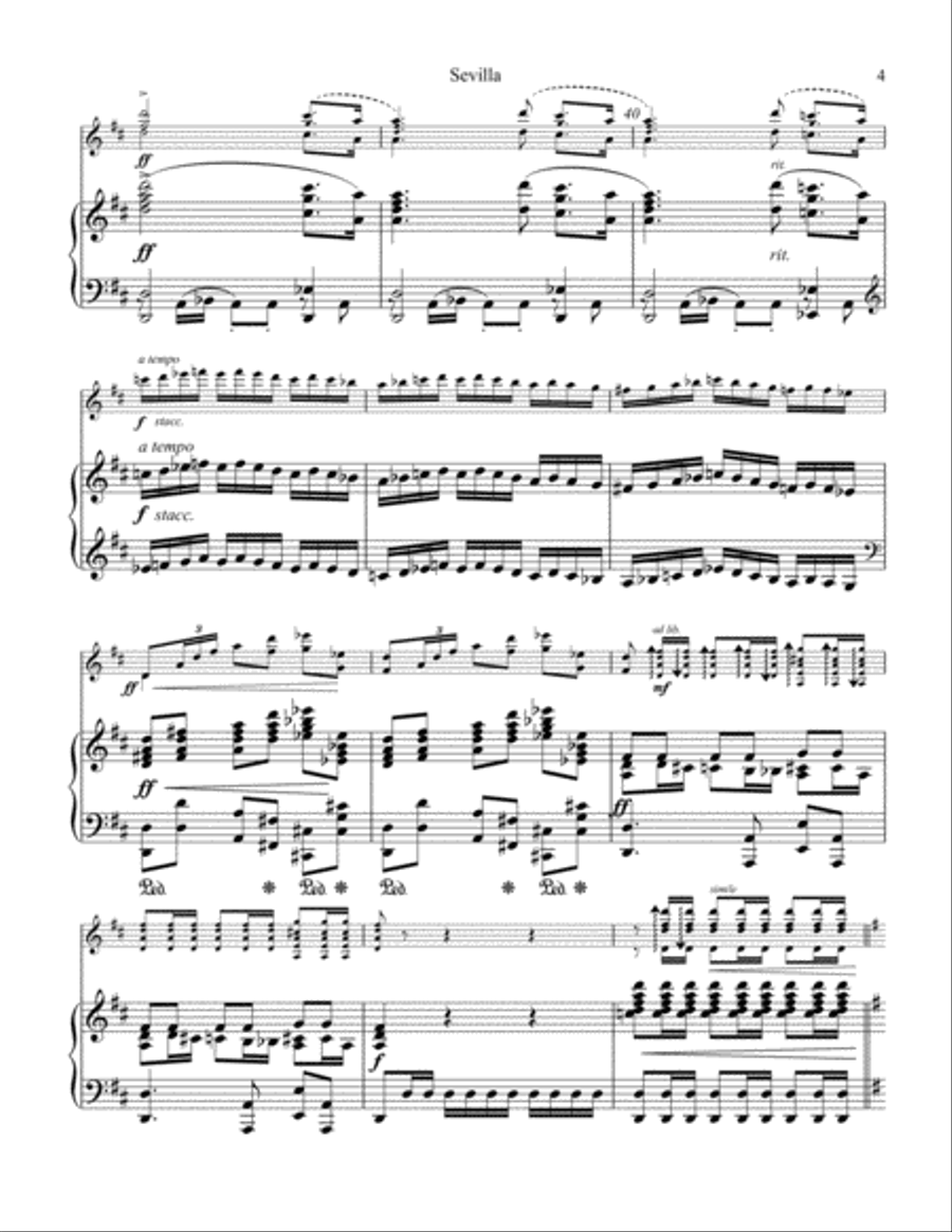 Sevilla Op. 47 No. 3 for guitar and piano Acoustic Guitar scores gallery preview page 5