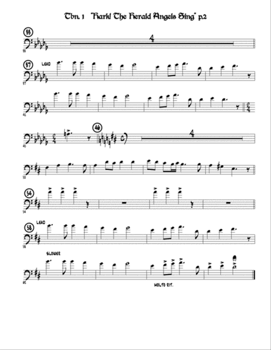 Hark, the Herald Angels Sing Brass Ensemble scores gallery preview page 6