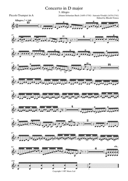 Bach BWV972 / Vivaldi RV230 Concerto in D Major 3. Allegro