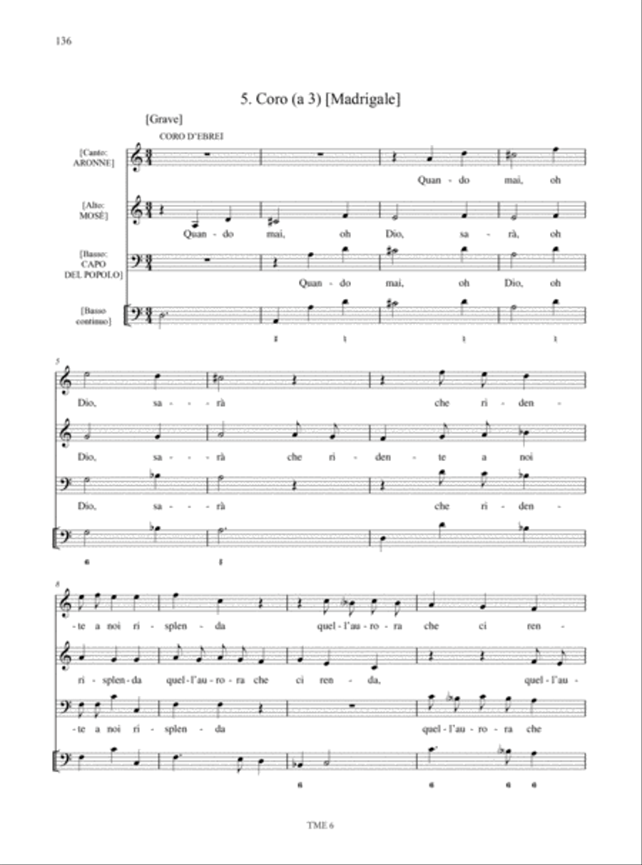 L’Assalonne (Modena 1684) - Il Mosè legato di Dio e liberator del popolo ebreo (Modena 1686). Critical Edition Choir scores gallery preview page 12