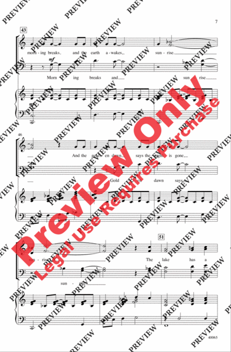 Sunrise Sunrise 4-Part scores gallery preview page 7