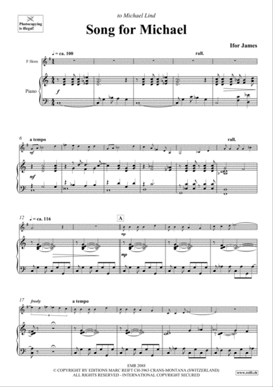 Song for Michael Song for Michael Horn scores gallery preview page 3