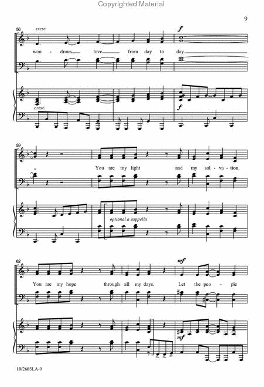 You Are My Light 4-Part scores gallery preview page 8