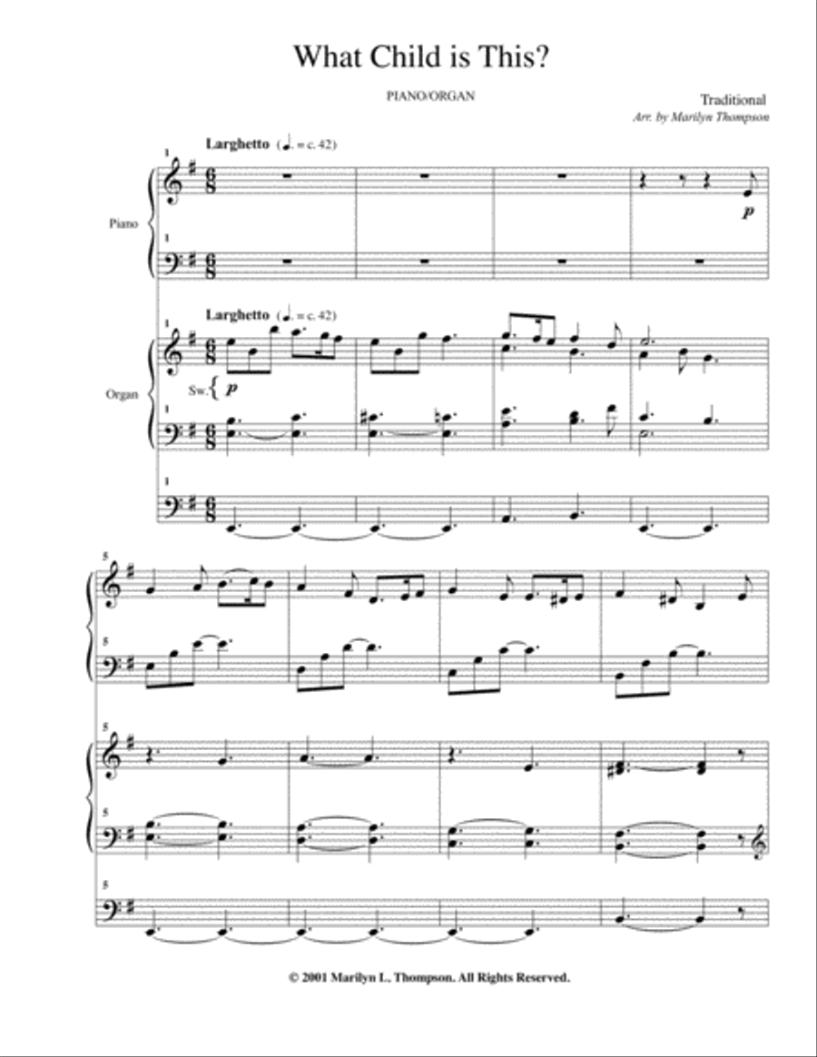 What Child is This?--Piano/Organ.pdf Piano scores gallery preview page 2