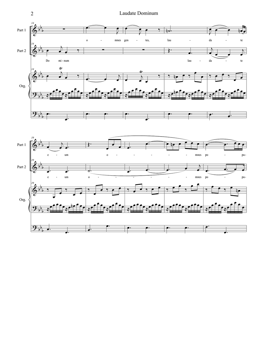 Laudate Dominum (for 2-part choir - Organ Accompaniment) 2-Part scores gallery preview page 3