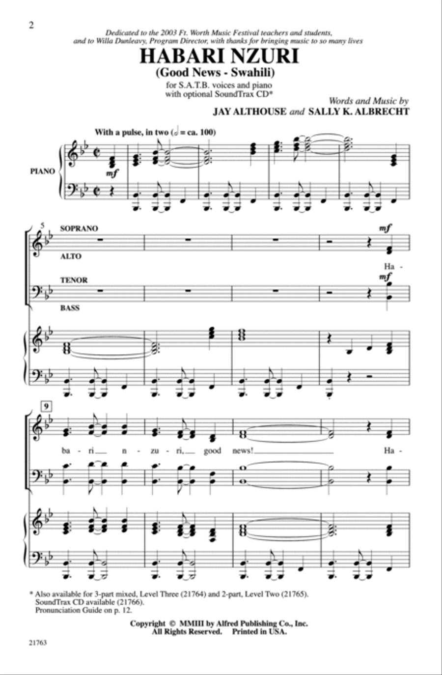 Habari Nzuri 4-Part scores gallery preview page 2