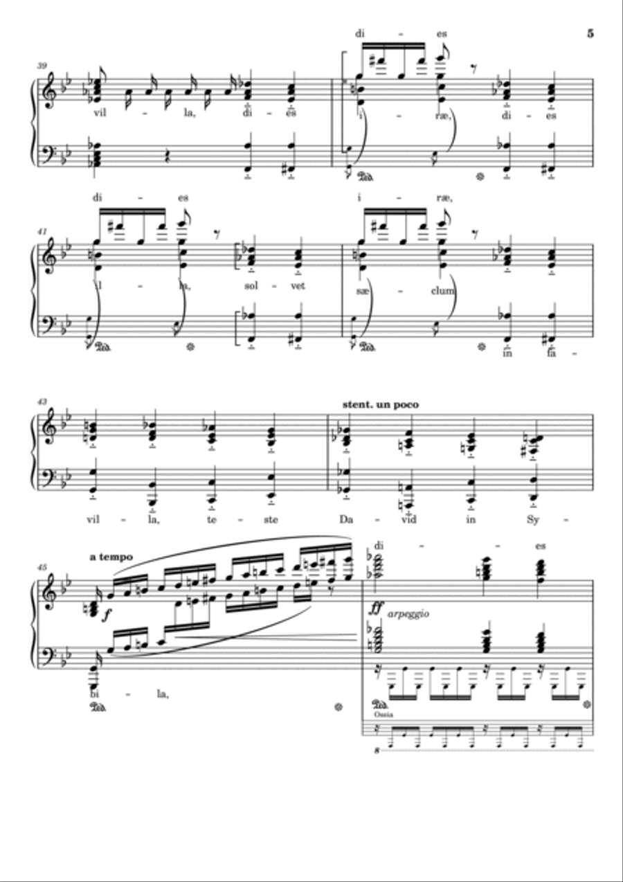 Verdi - Dies Irae et Tuba Mirum - Messa da Requiem - For Piano Solo Original Piano Solo scores gallery preview page 5