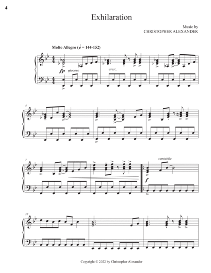 Exhilaration Piano Solo scores gallery preview page 4