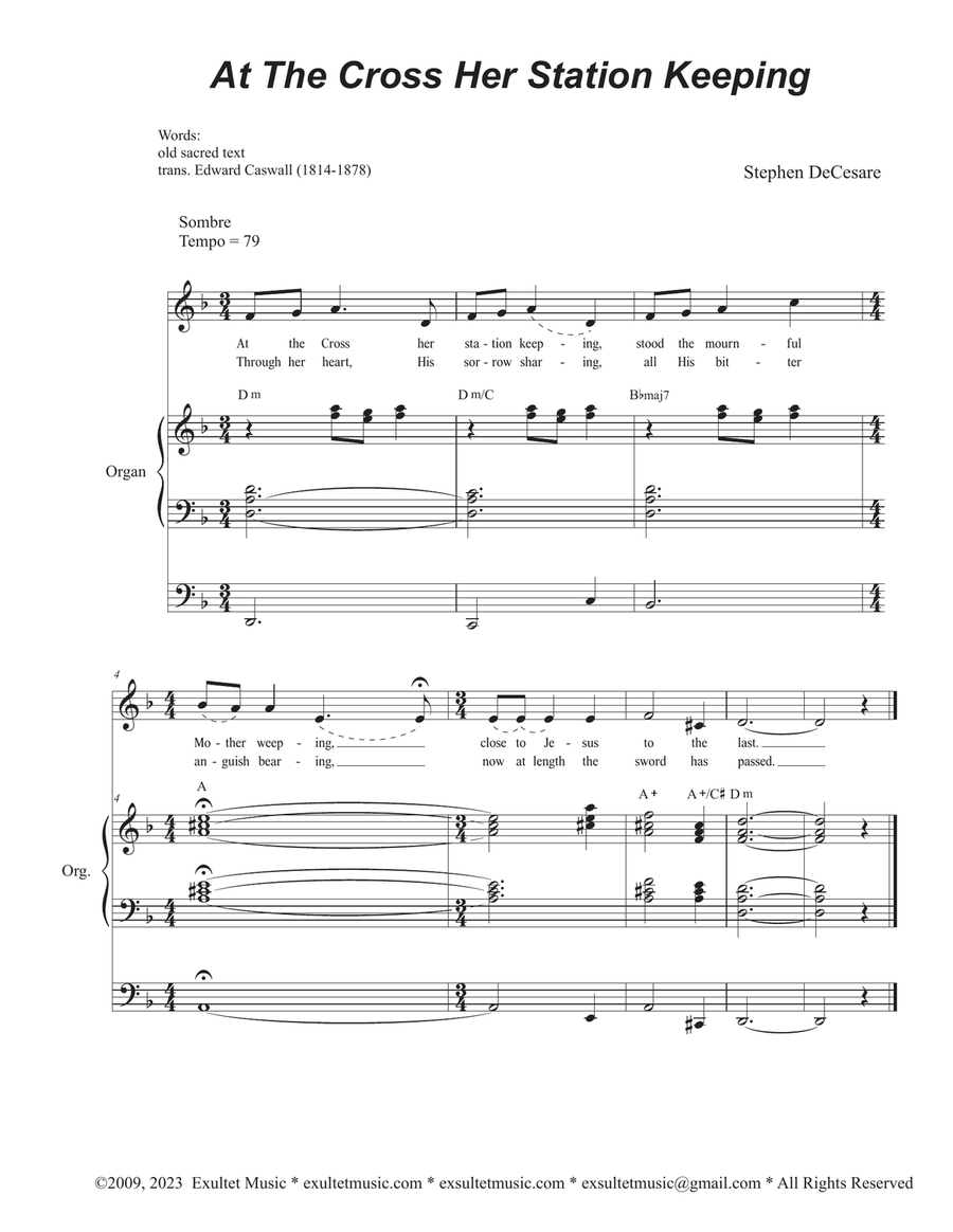 At The Cross Her Station Keeping (Vocal solo) Medium Voice scores gallery preview page 1