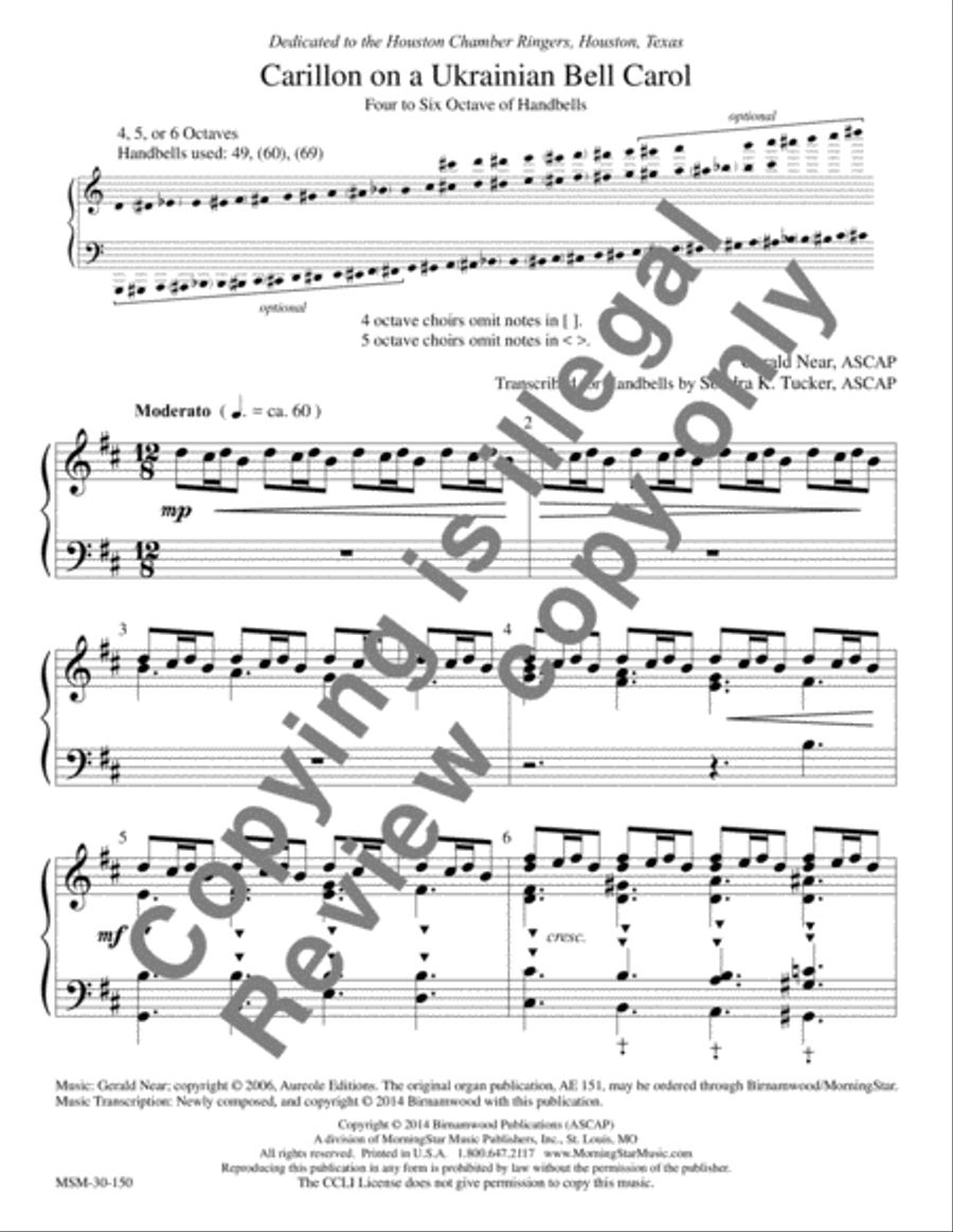 Carillon on a Ukrainian Bell Carol 5-Octaves scores gallery preview page 2