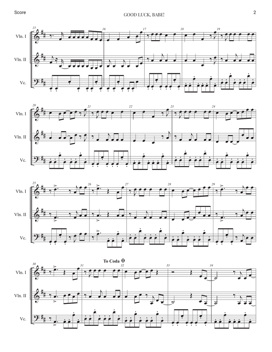 Good Luck, Babe! String Trio scores gallery preview page 2