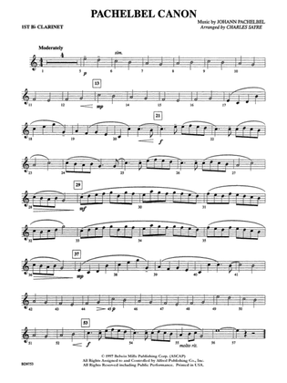 Pachelbel Canon: 1st B-flat Clarinet