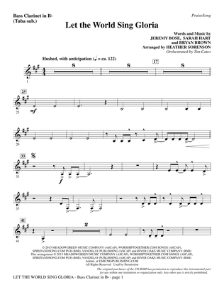 Let The World Sing Gloria - Bass Clarinet (sub. Tuba)