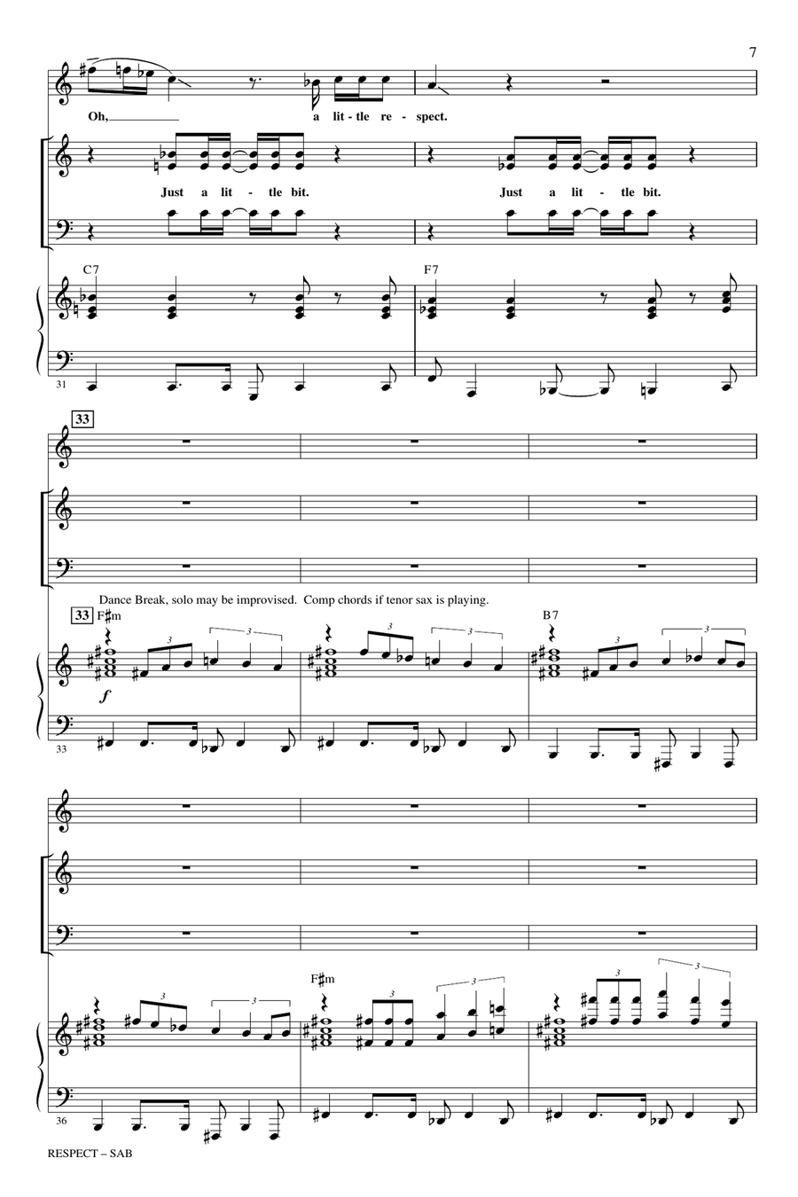 Respect (arr. Roger Emerson) 3-Part scores gallery preview page 6