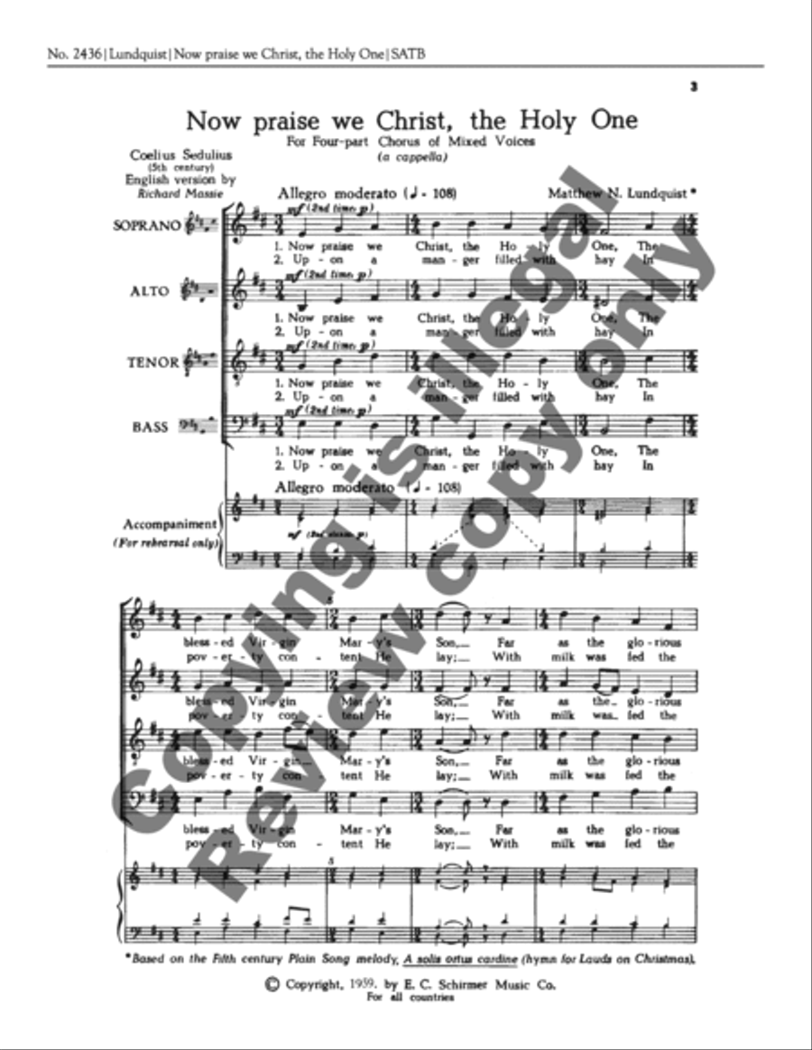 Now Praise We Christ 4-Part scores gallery preview page 3