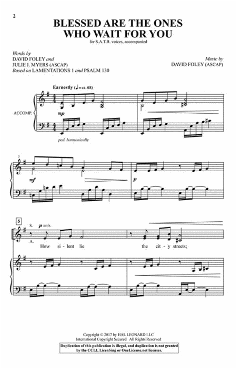 Blessed Are the Ones Who Wait for You 4-Part scores gallery preview page 2