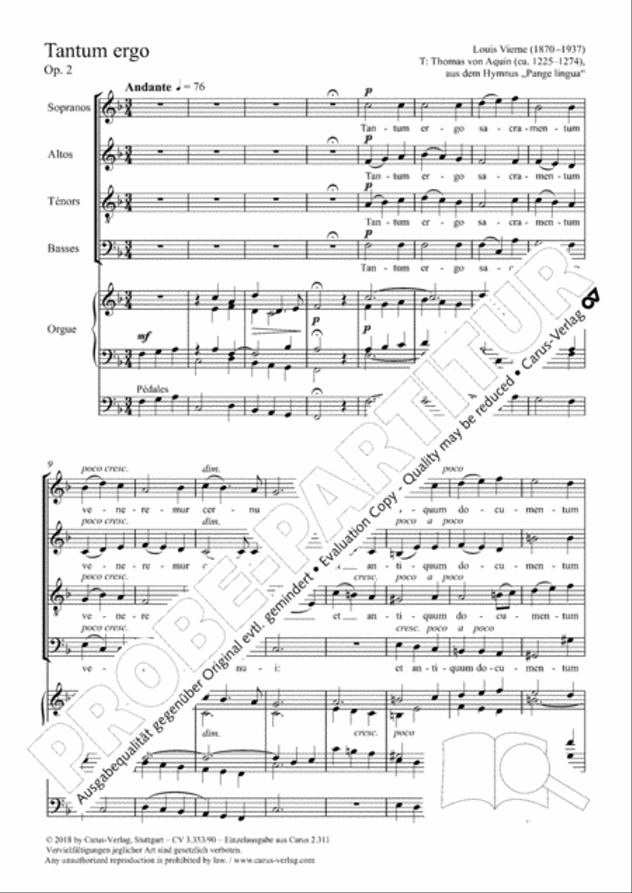 Tantum ergo Tantum ergo 4-Part scores gallery preview page 2